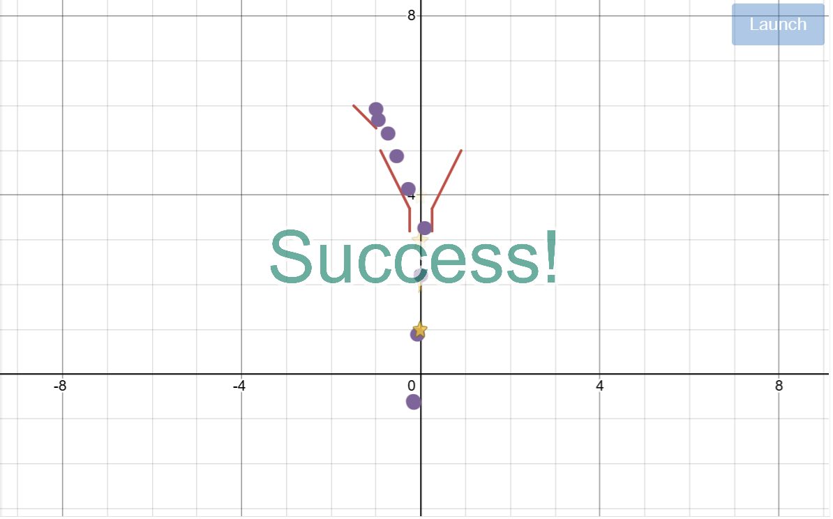 Desmos Marbleslide challenge completed by a student